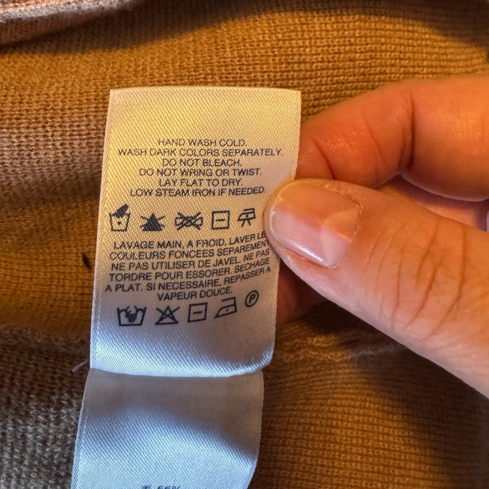 Lands' End Wool Cotton Blend Button Front Sweater Blazer in Camel 1X